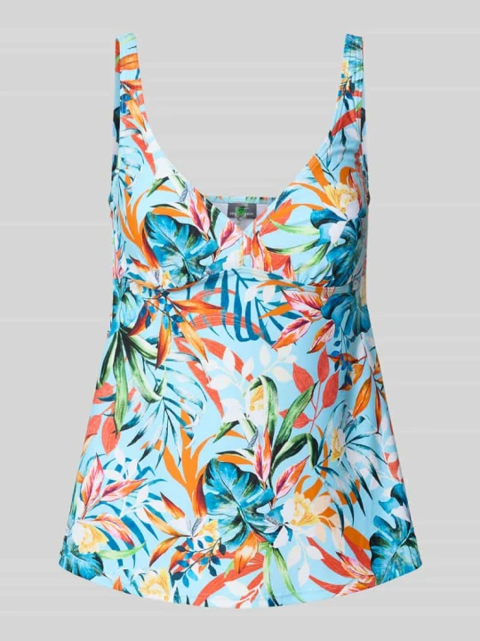 Zdjęcie produktu Top tankini z kwiatowym wzorem na całej powierzchni model ‘Caru’ Venice Beach Jasnoniebieski