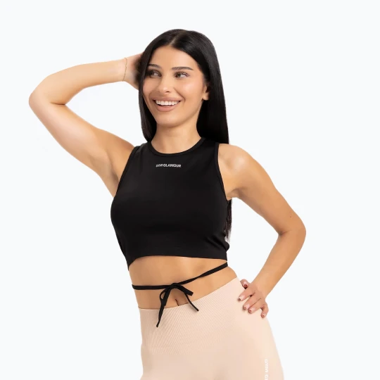 Zdjęcie produktu Top treningowy damski Gym Glamour Wiązany black