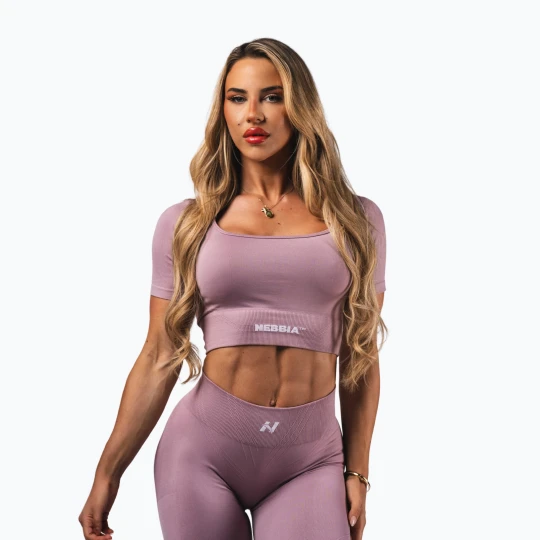 Zdjęcie produktu Top treningowy damski NEBBIA Flow Seamless pink
