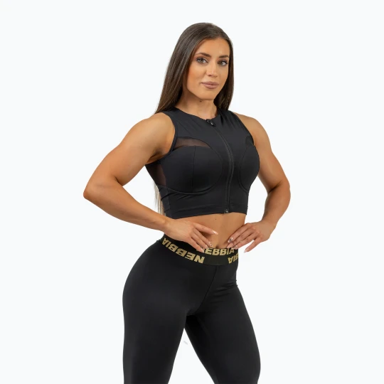 Zdjęcie produktu Top treningowy damski NEBBIA Mesh Intense black / gold