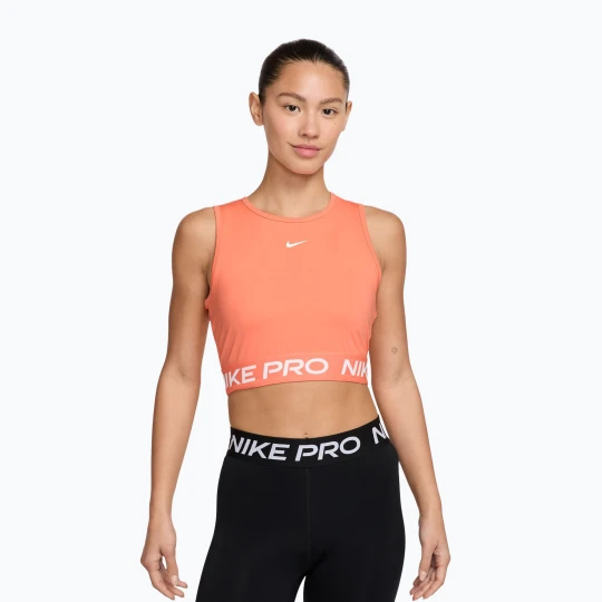 Zdjęcie produktu Top treningowy damski Nike Pro Dri-Fit crimson bliss / white Pomarańczowy