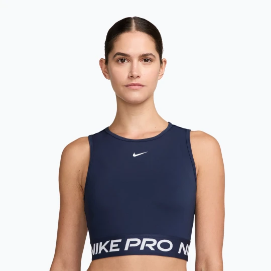 Zdjęcie produktu Top treningowy damski Nike Pro Dri-Fit midnight navy / white Granatowy