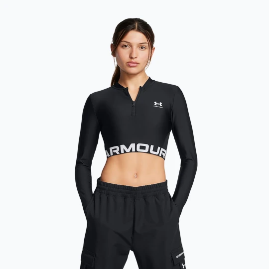 Zdjęcie produktu Top treningowy damski Under Armour Heat Gear Rib 1 / 4 Zip black / black / white
