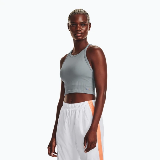 Zdjęcie produktu Top treningowy damski Under Armour Rush Seamless Tank harbor blue/downpour gray/iridescent