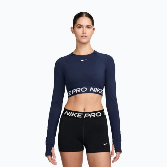 Zdjęcie produktu Top treningowy longsleeve damski Nike Pro 365 Dri-Fit midnight navy / white Granatowy