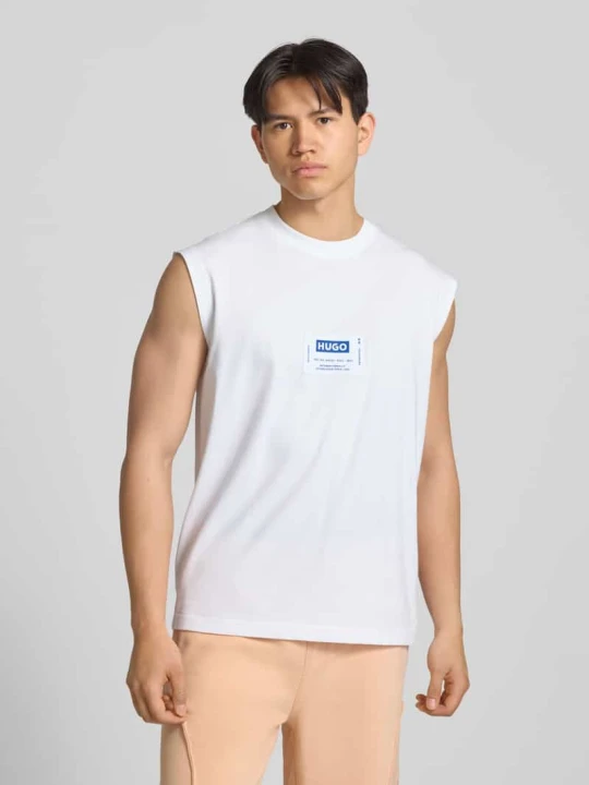 Zdjęcie produktu Top typu tank o kroju regular fit z czystej bawełny model 'NURAZAK' Hugo Biały