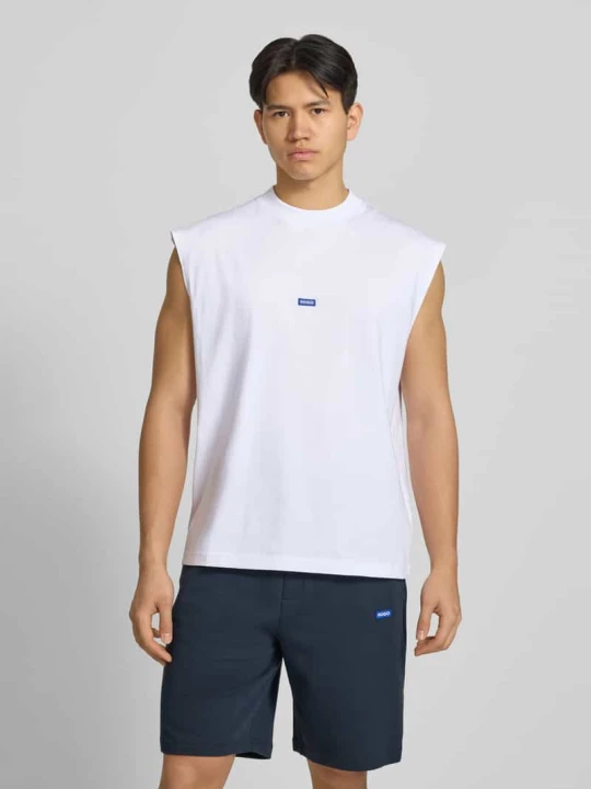 Zdjęcie produktu Top typu tank o kroju relaxed fit z czystej bawełny model 'NAVERTZ' Hugo Biały