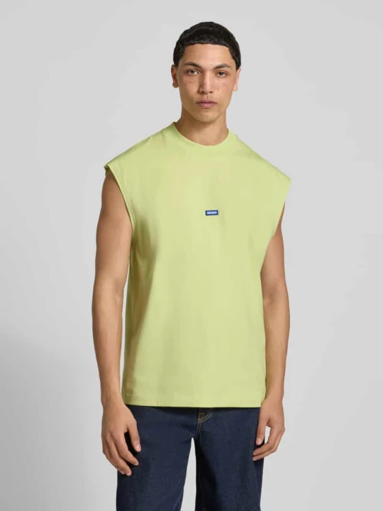 Zdjęcie produktu Top typu tank o kroju relaxed fit z czystej bawełny model 'NAVERTZ' Hugo Neonowy zielony
