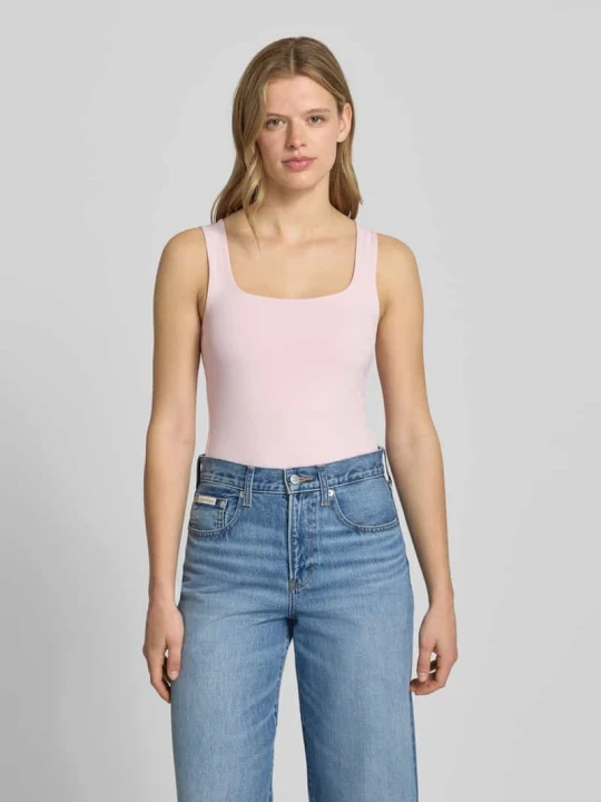 Zdjęcie produktu Top typu tank o kroju slim fit z dekoltem w łódkę model 'LULA' Pieces Różowy