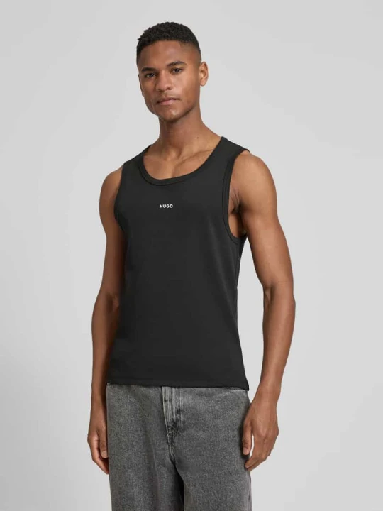 Zdjęcie produktu Top typu tank o kroju slim fit z mieszanki bawełny model 'DAPOTA' Hugo Czarny