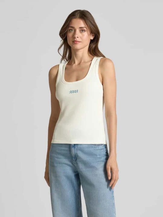 Zdjęcie produktu Top typu tank o kroju slim fit z mieszanki bawełny model 'DISA' Vero Moda Złamany biały