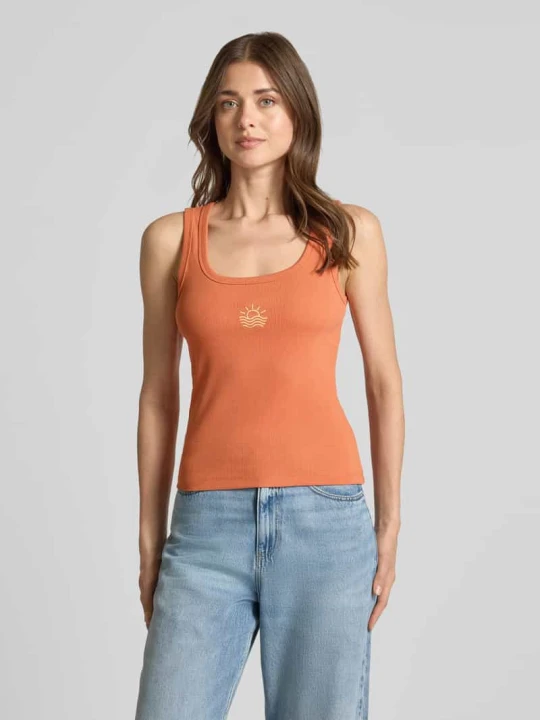 Zdjęcie produktu Top typu tank o kroju slim fit z mieszanki bawełny model 'DISA' Vero Moda Pomarańczowy