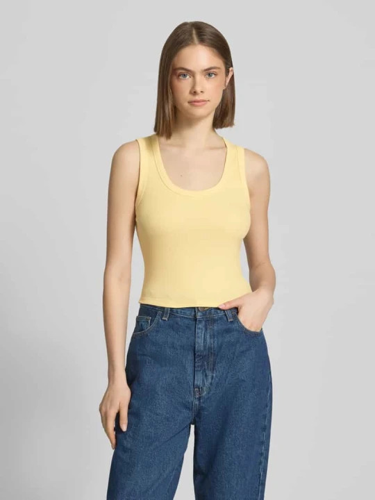 Zdjęcie produktu Top typu tank o kroju slim fit z mieszanki bawełny model 'EASY' Only Jasnożółty