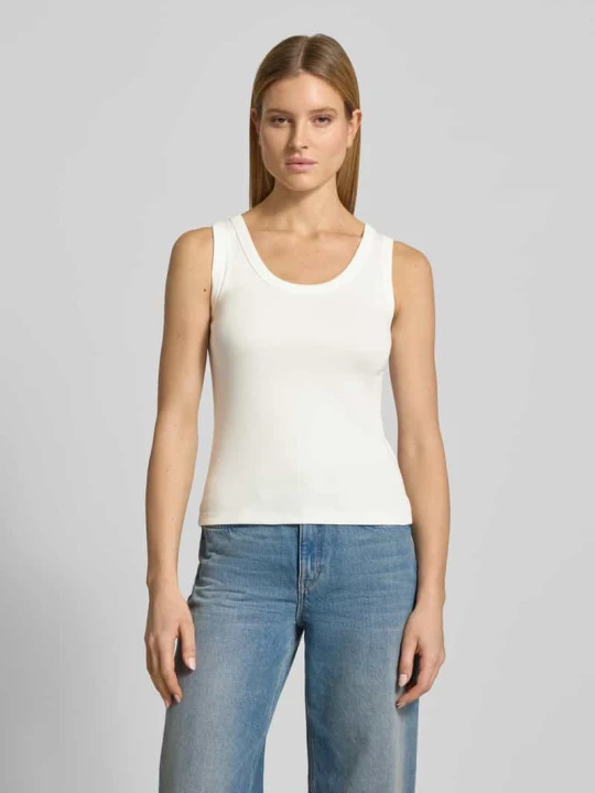 Zdjęcie produktu Top typu tank o kroju slim fit z mieszanki bawełny model 'MULTIC' Weekend Max Mara Biały