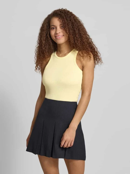 Zdjęcie produktu Top typu tank o kroju slim fit z mieszanki bawełny model 'RUKA BOXER' Pieces Jasnożółty