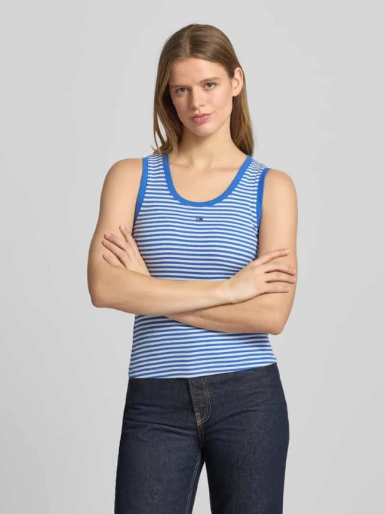 Zdjęcie produktu Top typu tank o kroju slim fit z mieszanki bawełny Tommy Jeans Niebieski