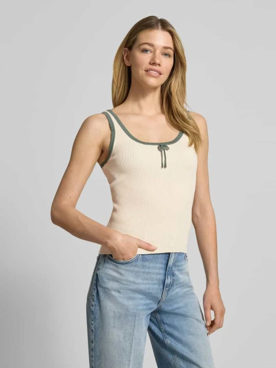 Zdjęcie produktu Top typu tank o kroju slim fit z mieszanki wiskozy model 'BARDOT' Vero Moda Beżowy melanż