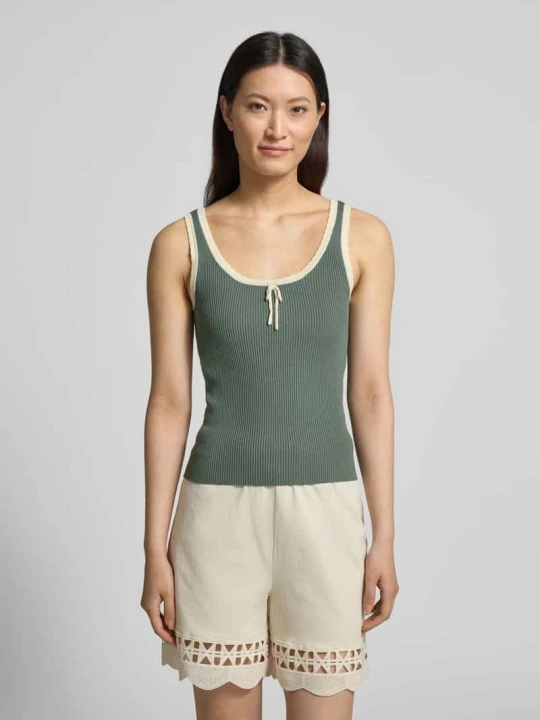Zdjęcie produktu Top typu tank o kroju slim fit z mieszanki wiskozy model 'BARDOT' Vero Moda Butelkowy zielony melanż