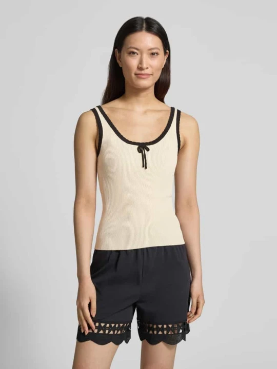 Zdjęcie produktu Top typu tank o kroju slim fit z mieszanki wiskozy model 'BARDOT' Vero Moda Beżowy melanż