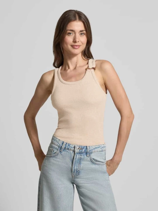 Zdjęcie produktu Top typu tank top o kroju regular fit z mieszanki wiskozy model 'KIKI' Vero Moda Beżowy