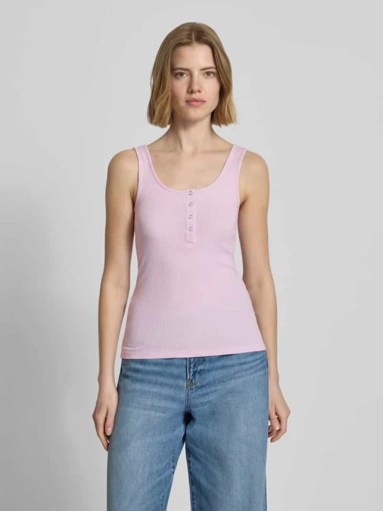 Zdjęcie produktu Top typu tank w kroju slim fit z mieszanki bawełny ekologicznej model 'KITTE' Pieces Brudnoróżowy