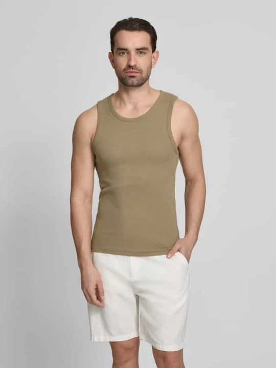 Zdjęcie produktu Top typu tank w prążkowanej optyce o kroju skinny fit Jake*s Oliwkowy