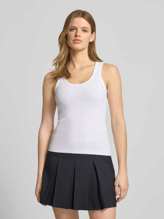 Zdjęcie produktu Top typu tank w prążkowanym stylu model 'FRIDA' JJXX Biały