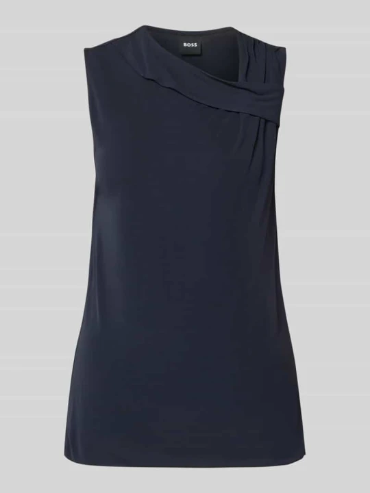 Zdjęcie produktu Top w kroju slim fit z czystej wiskozy model 'Epuete' Boss Granatowy