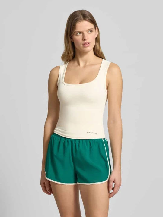 Zdjęcie produktu Top w kroju slim fit z detalem z logo model 'Refine' P.E Nation Złamany biały