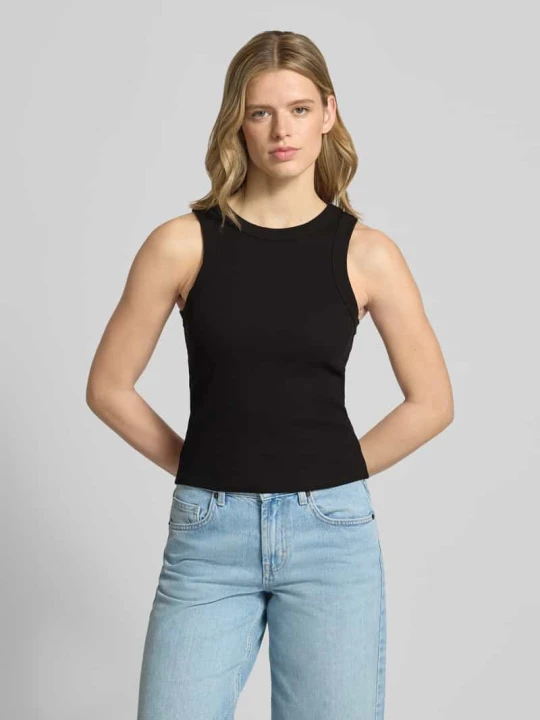 Zdjęcie produktu Top w prążki model 'MARY' Topshop Czarny