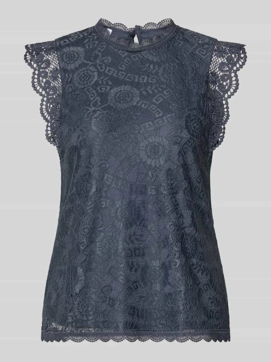 Zdjęcie produktu Top w stylu bluzki o kroju regular fit z wzorem na całej powierzchni model 'OLLINE' Pieces Niebieski