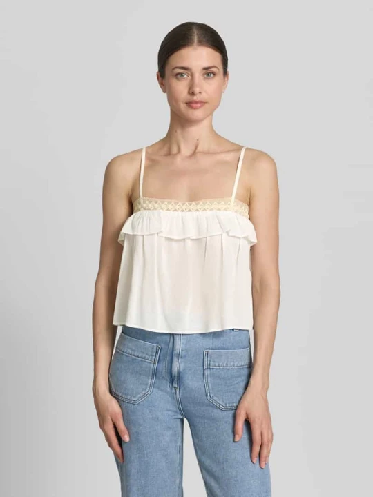 Zdjęcie produktu Top w stylu bluzki z cienkimi ramiączkami model 'TISANE' Drykorn Złamany biały