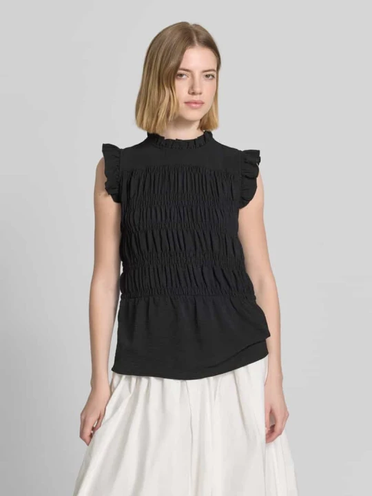 Zdjęcie produktu Top w stylu bluzki z kołnierzem z falbanami model 'CATH' Soyaconcept czarny