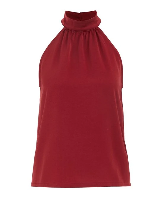 Zdjęcie produktu Top WE Fashion ciemnoczerwony melanż