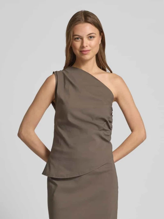Zdjęcie produktu Top z bocznym wiązaniem model ‘Sora’ My Essential Wardrobe Ciemnobrązowy