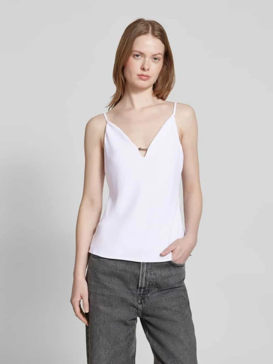 Zdjęcie produktu Top z dekoltem w serek model ‘CAROLINE’ Guess Biały