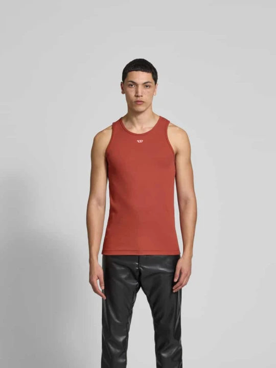Zdjęcie produktu Top z detalem z logo Diesel Jasnoczerwony
