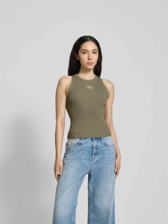 Zdjęcie produktu Top z detalem z logo Diesel Khaki