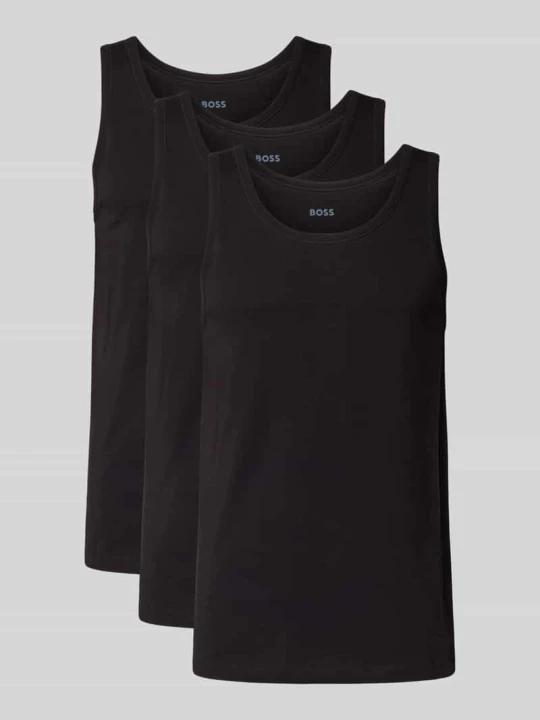 Zdjęcie produktu Top z detalem z logo w zestawie 3 szt. model ‘Modern’ Boss Czarny