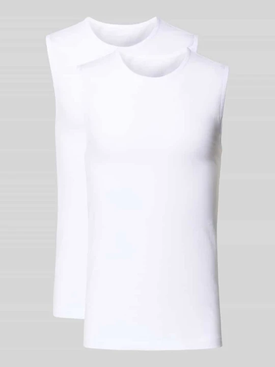 Zdjęcie produktu Top o kroju slim fit z mieszanki bawełny w zestaw 2 szt. Schiesser Biały