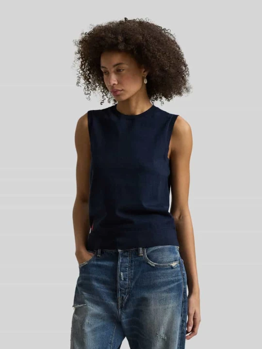 Zdjęcie produktu Top dzianinowy z mieszanki bawełny o kroju regular fit Polo Ralph Lauren Niebieski