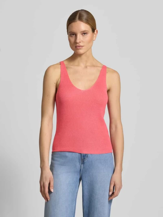 Zdjęcie produktu top z dzianiny o kroju regular fit z mieszanki wiskozy model 'NEWLEX' Vero Moda Koralowy