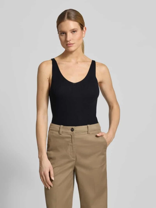 Zdjęcie produktu top z dzianiny o kroju regular fit z mieszanki wiskozy model 'NEWLEX' Vero Moda Czarny