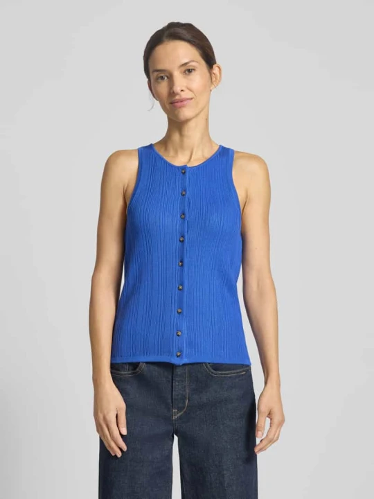 Zdjęcie produktu Top z dzianiny o kroju regular fit z mieszanki wiskozy model ‘TRIXIE’ Selected Królewski niebieski