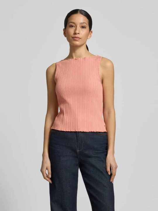 Zdjęcie produktu Top z dzianiny z fakturowanym wzorem i okrągłym dekoltem Scotch & Soda Koralowy