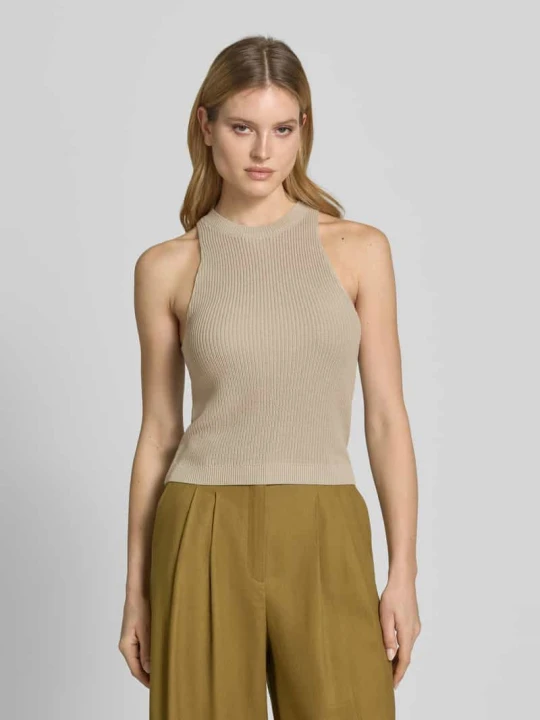 Zdjęcie produktu Top z dzianiny z okrągłym dekoltem curated by Anna Schürrle Style Icon Collection Piaskowy