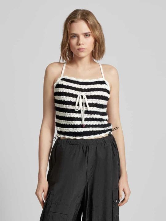 Zdjęcie produktu Top z dzianiny ze wzorem w paski Tommy Jeans Czarny