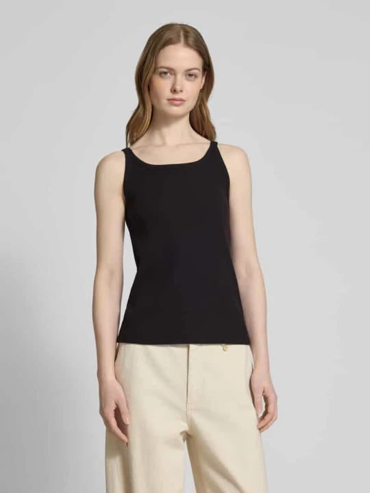 Zdjęcie produktu Top z efektem prążkowania model ‘STRENNA’ MM By Max Mara Czarny