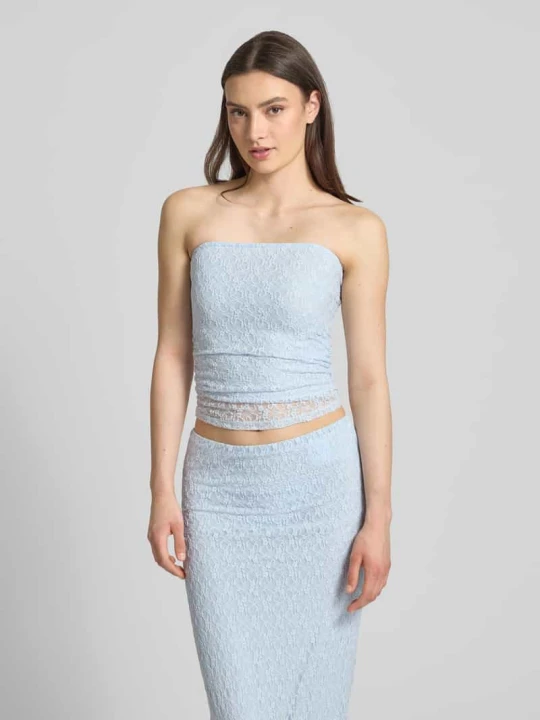 Zdjęcie produktu Top z koronki w stylu off-shoulder model 'MONROE' JJXX Jasnoniebieski