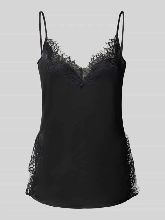 Zdjęcie produktu Top z koronki z dekoltem w serek model 'Brenda' My Essential Wardrobe Czarny